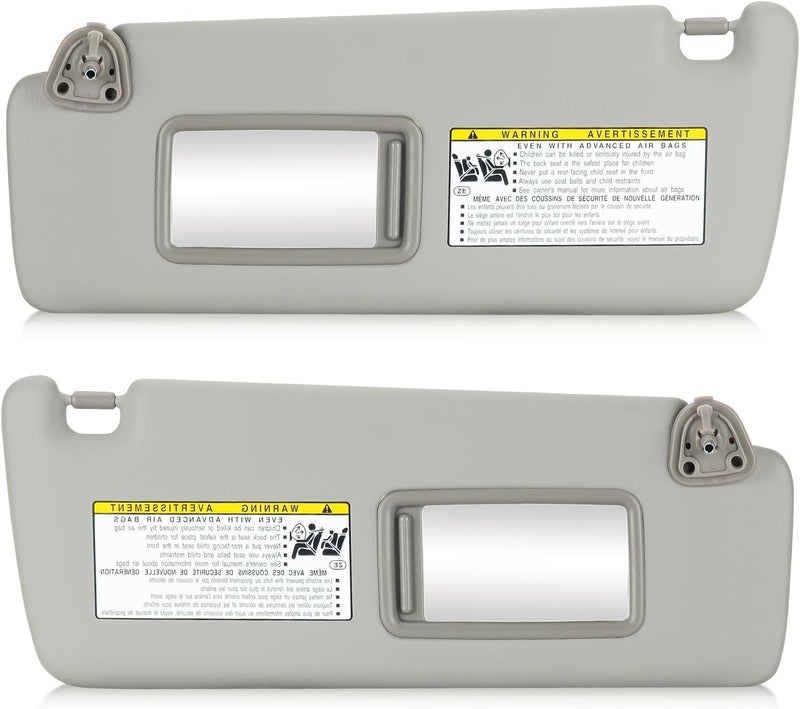 AEagle Left & Right Sun Visor for 2004-2007 Toyota Highlander, Driver & Passenger Side Grey Sunvisor Replace 74320-48260-A0 - Image 1